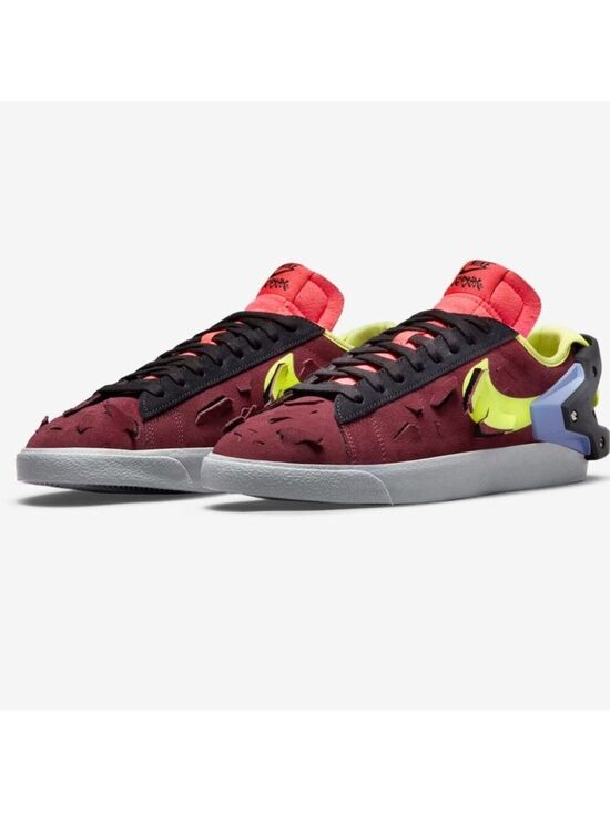 Nike Other - Nike Men's Burgundy and Neon Sneakers